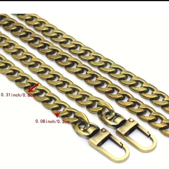 New 47” Purse/Wallet Chain or Replacement in Classic Gold Metal - Picture 6 of 13